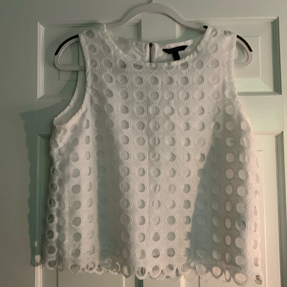 Banana Republic white sleeveless blouse